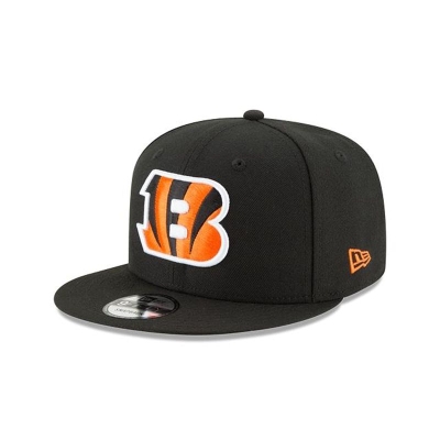 Black Cincinnati Bengals Hat - New Era NFL Basic 9FIFTY Snapback Caps USA6793280